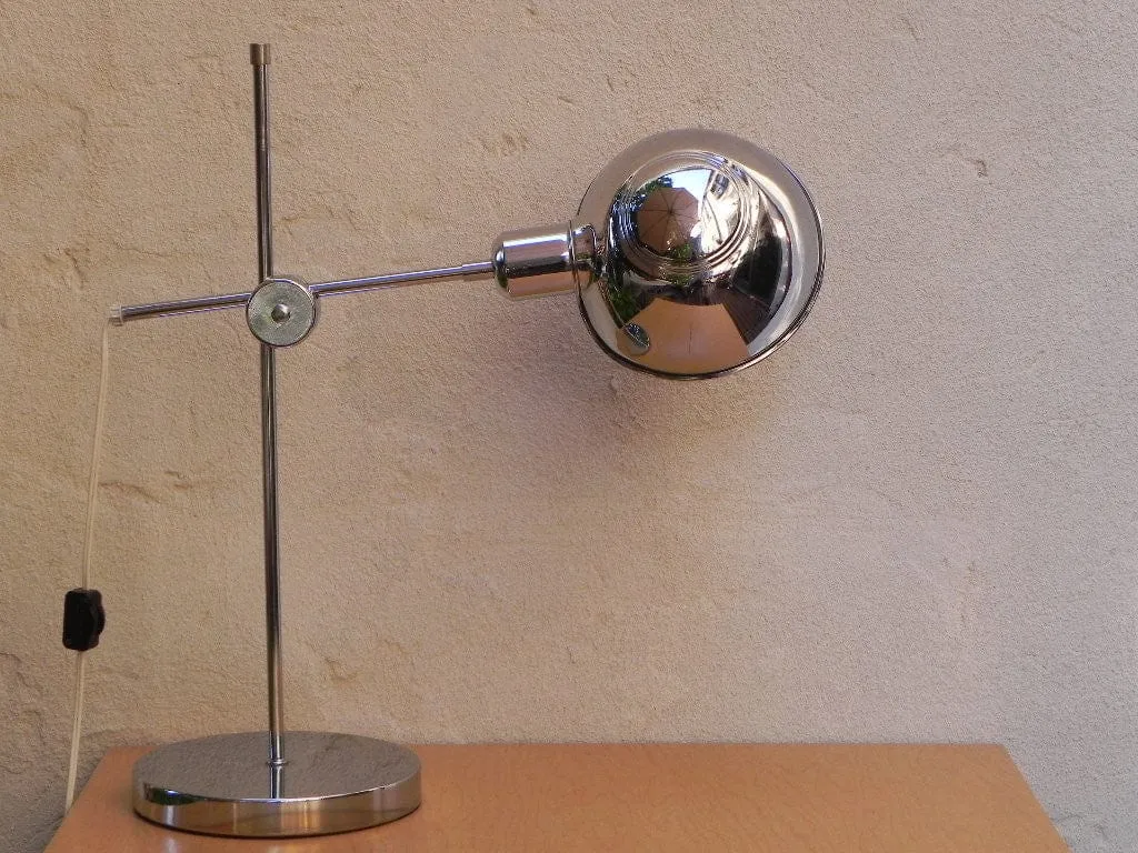 Chrome Adjustable Industrial Chic Desk Lamp with 2-way Dimmer