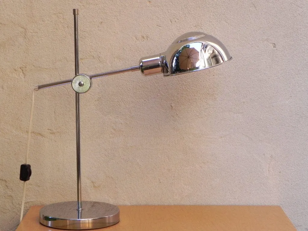 Chrome Adjustable Industrial Chic Desk Lamp with 2-way Dimmer