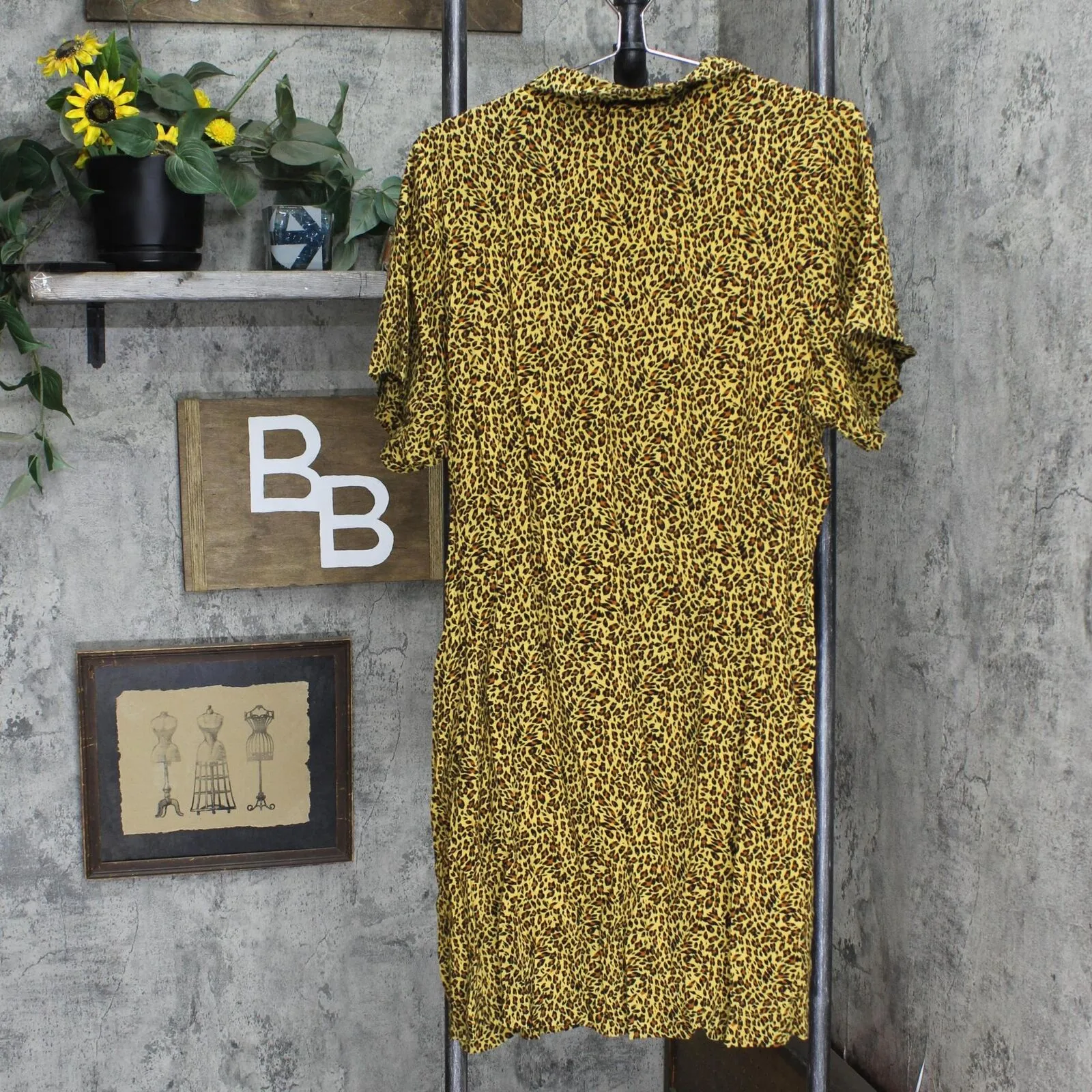 City Chic Womens Lightweight Wrap Button Up Dress Cheetah Animal Brown M
