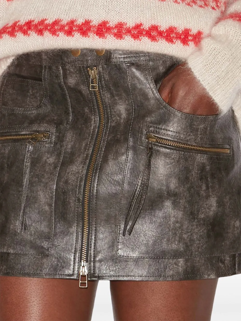 Claudine faux leather mini skirt