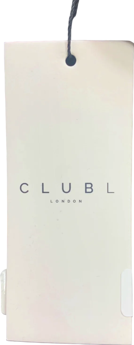Club L London Black Ruched Midi Dress UK 4