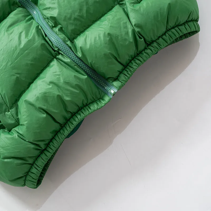 Color Block Zip Up Puffer Jacket