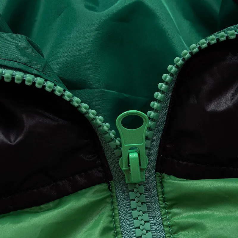 Color Block Zip Up Puffer Jacket