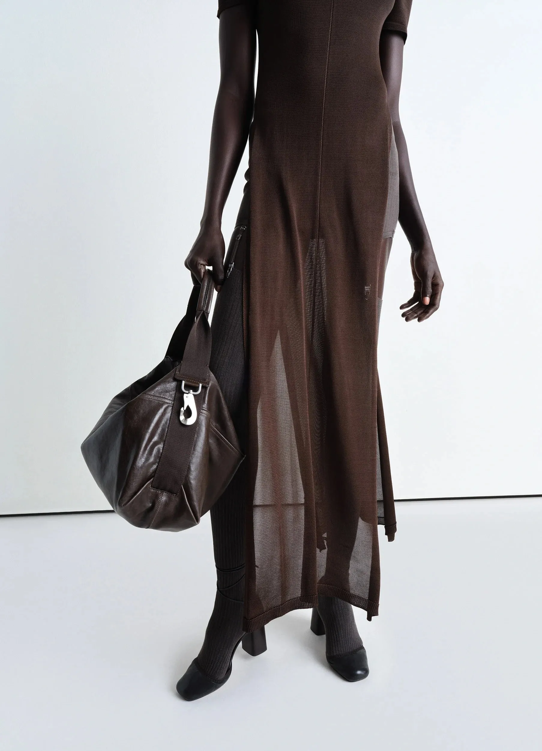 COLUMN DRESS WITH SLITS