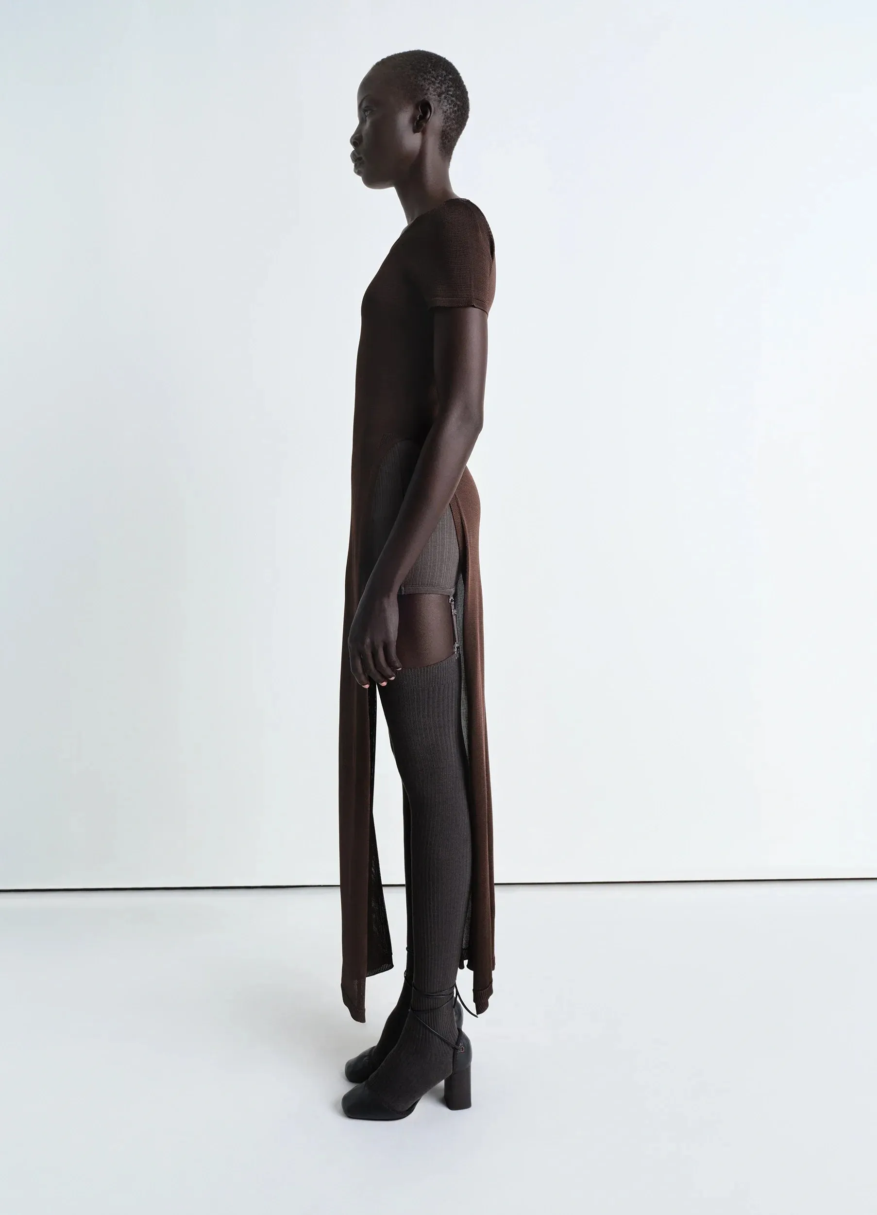 COLUMN DRESS WITH SLITS