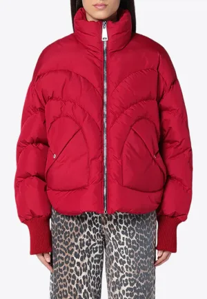 Corazon Heart-Shaped Pockets Puffer Jacket