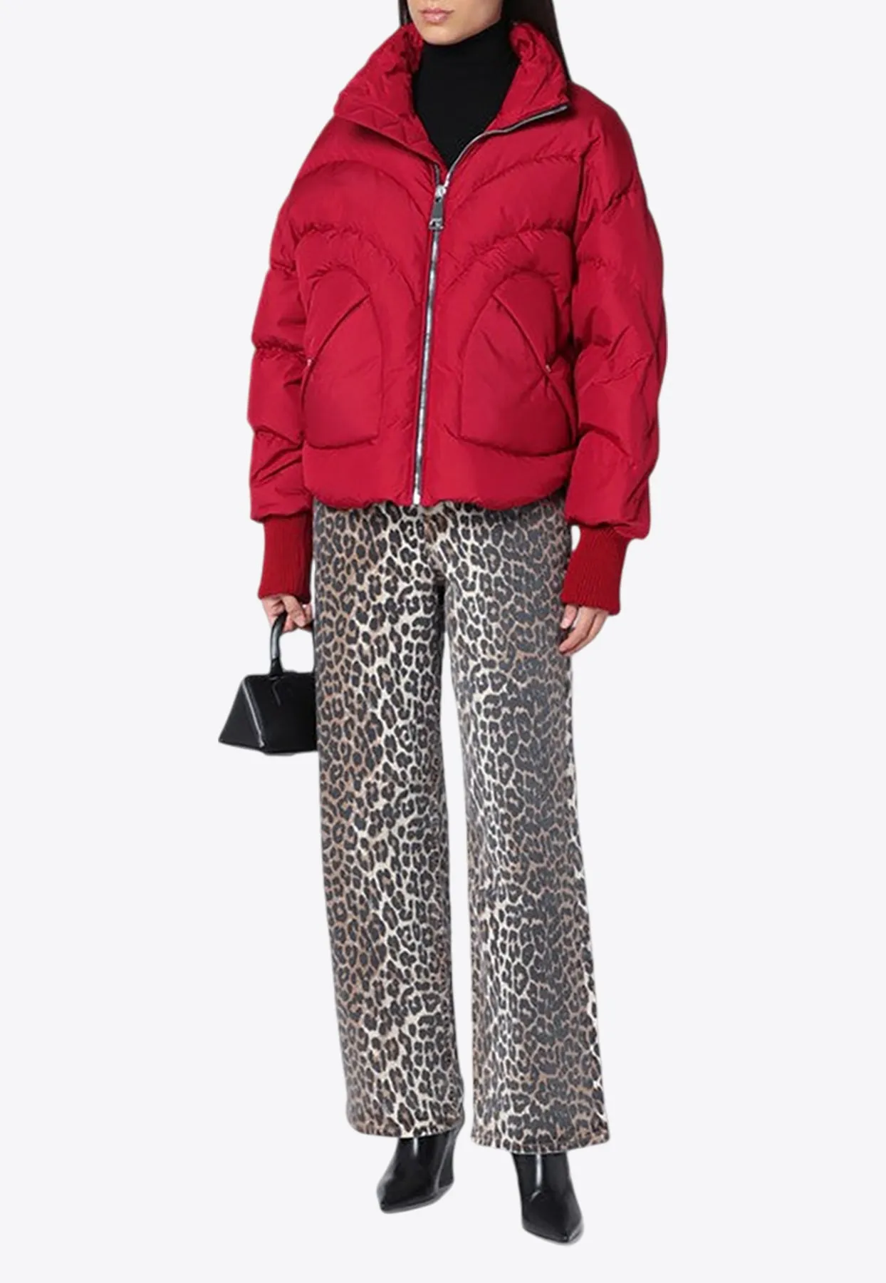 Corazon Heart-Shaped Pockets Puffer Jacket