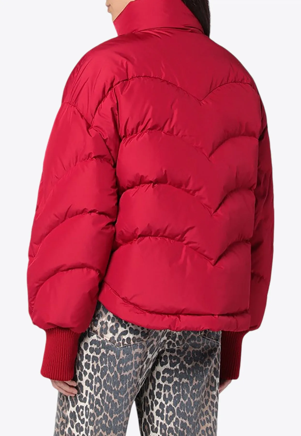 Corazon Heart-Shaped Pockets Puffer Jacket