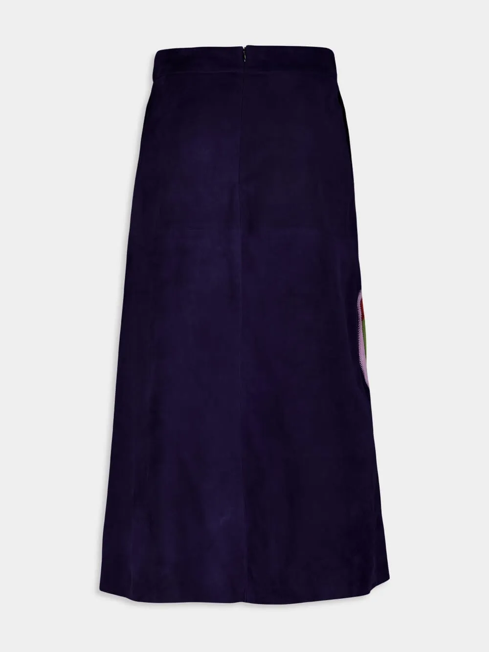 Corvus Embroidered Suede Skirt