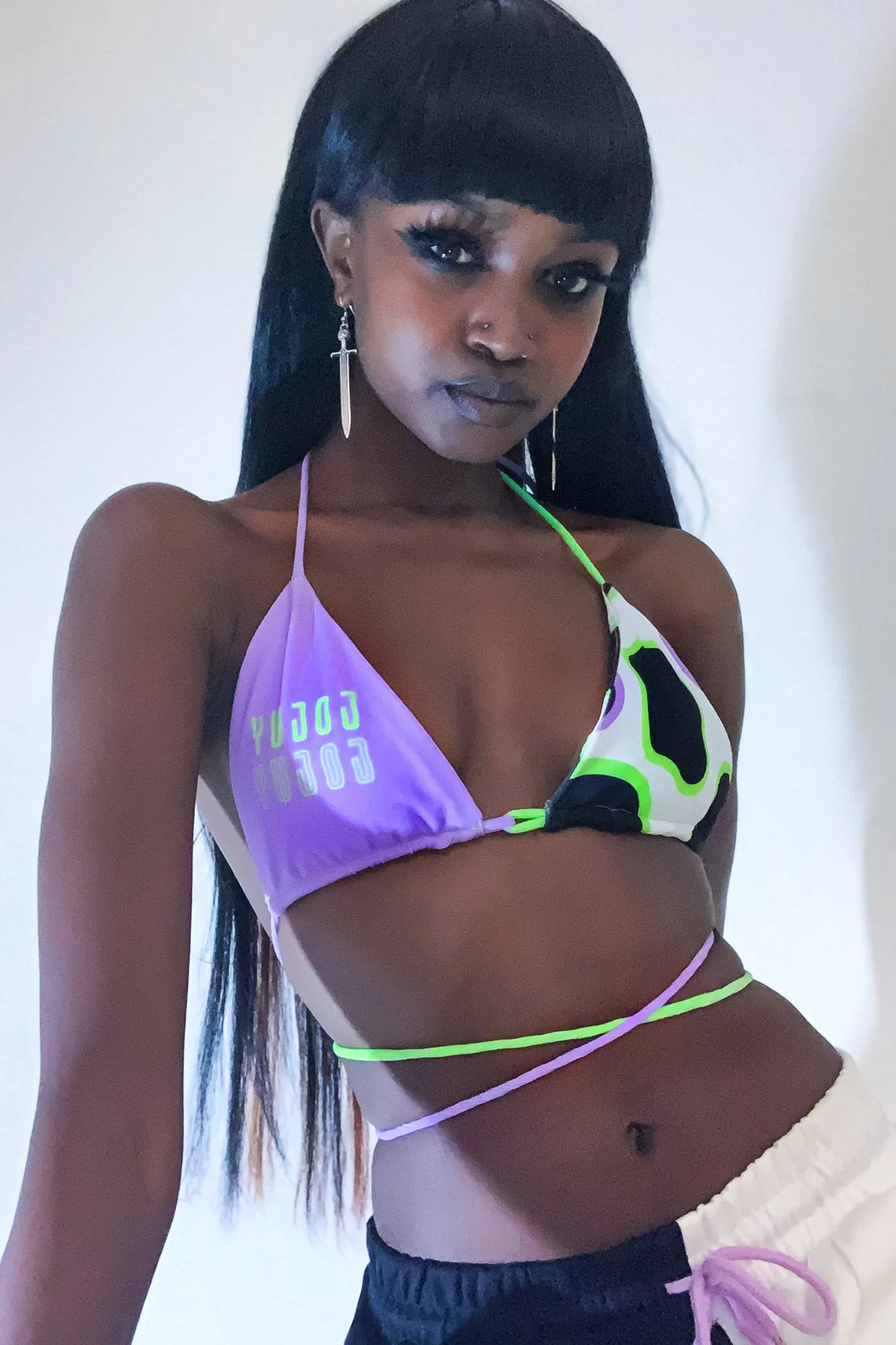 Cow Print Wrap Around Bikini Top