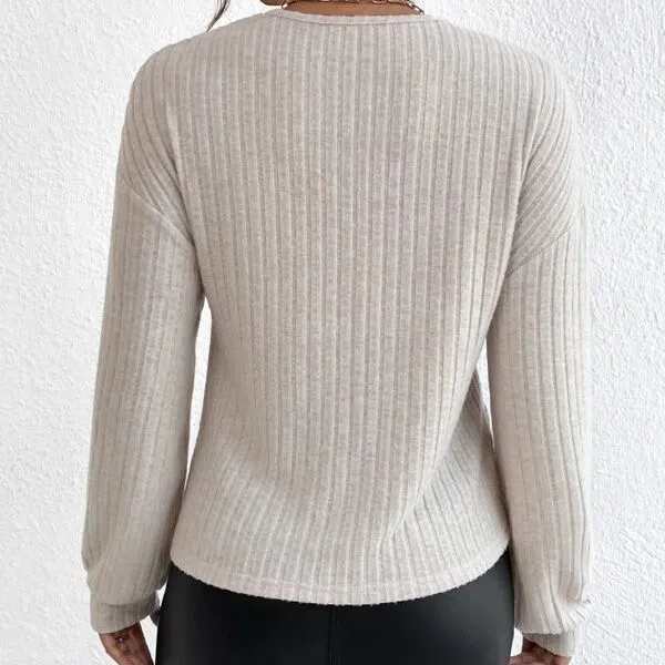 Cream Knit Wrap Top