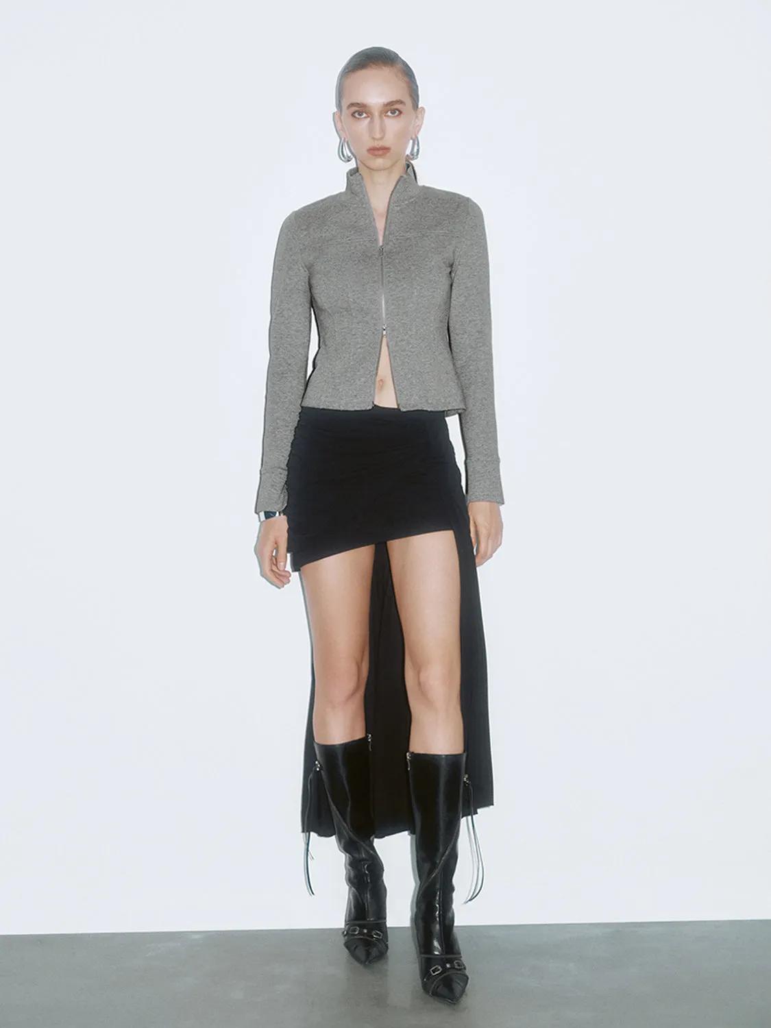 Cropped Zip Up Front Jackets