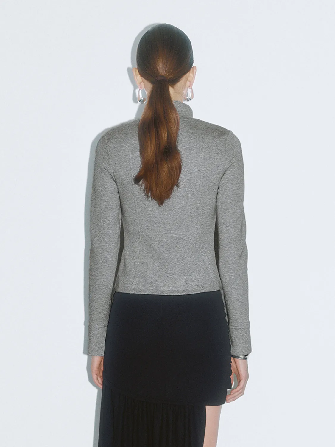 Cropped Zip Up Front Jackets
