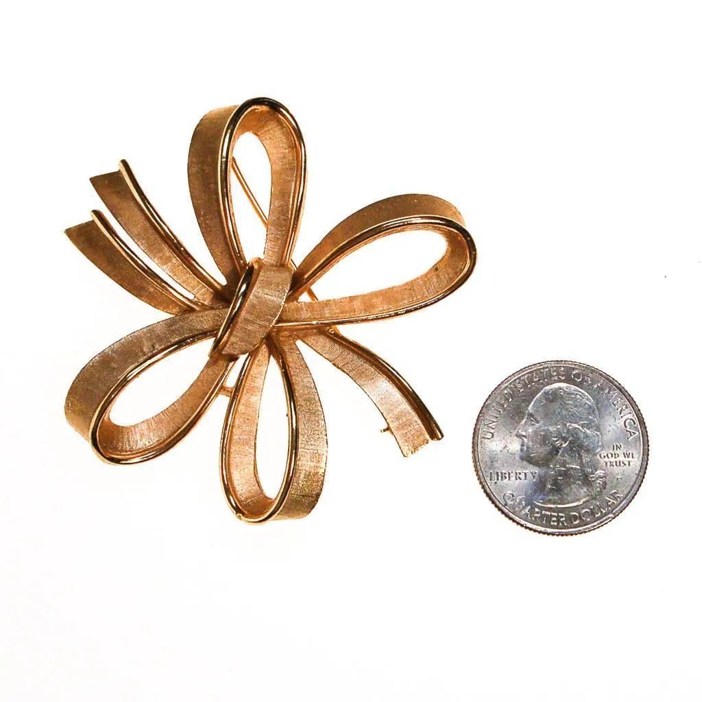 Crown Trfari Large Gold Bow Brooch
