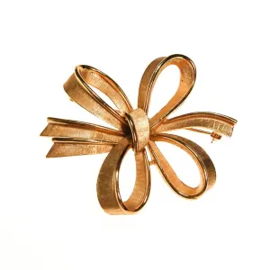 Crown Trfari Large Gold Bow Brooch
