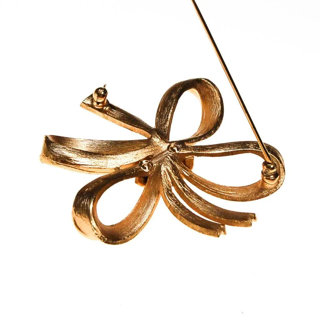 Crown Trfari Large Gold Bow Brooch