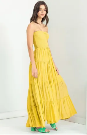 D131 RUCHED STRAPLESS DRESS