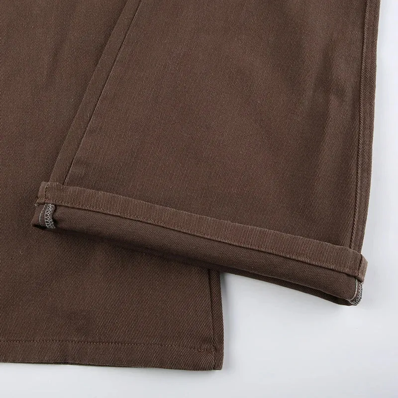 Dark Brown Low Rise Flare Jeans