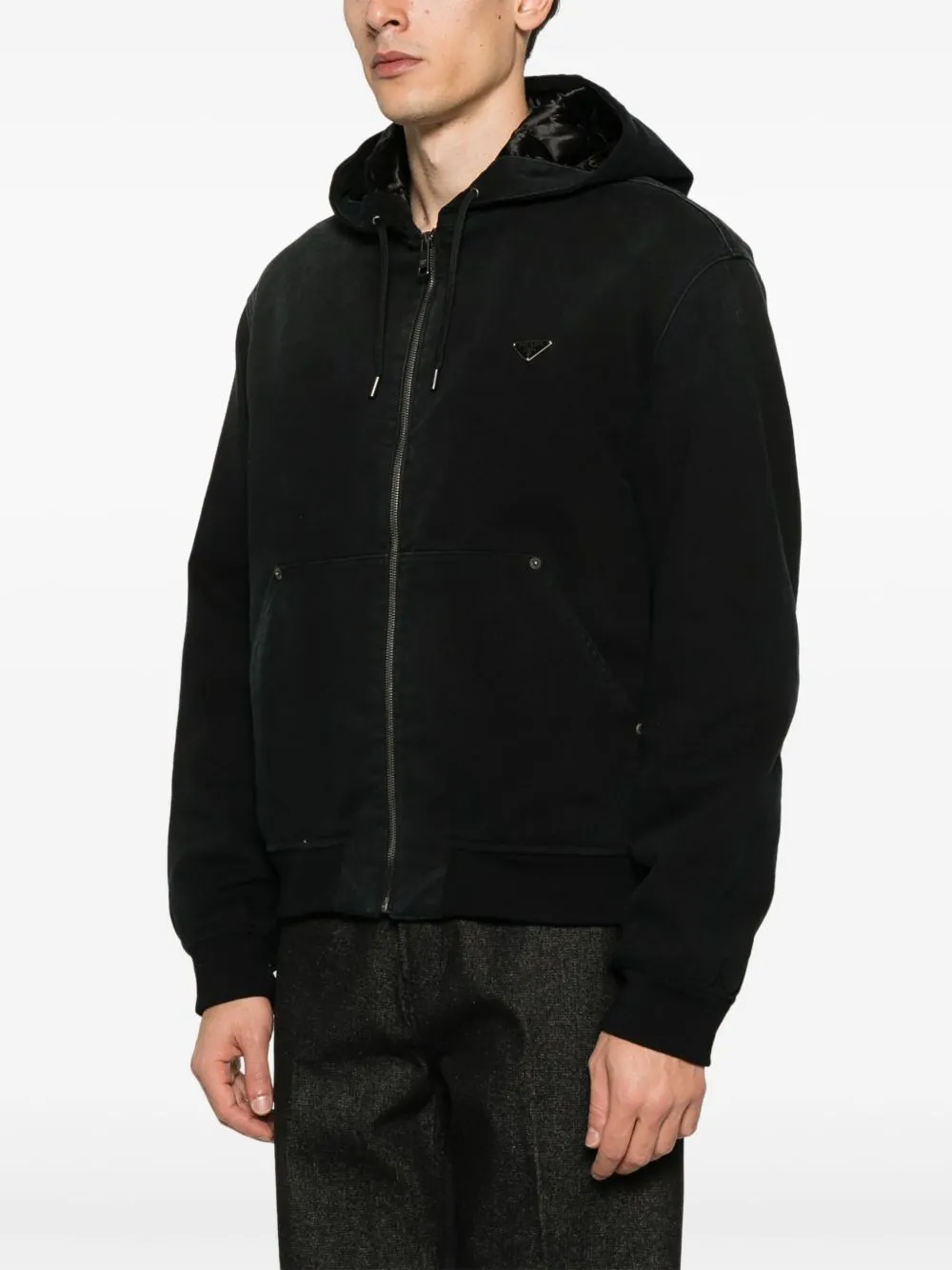 Denim hooded jacket