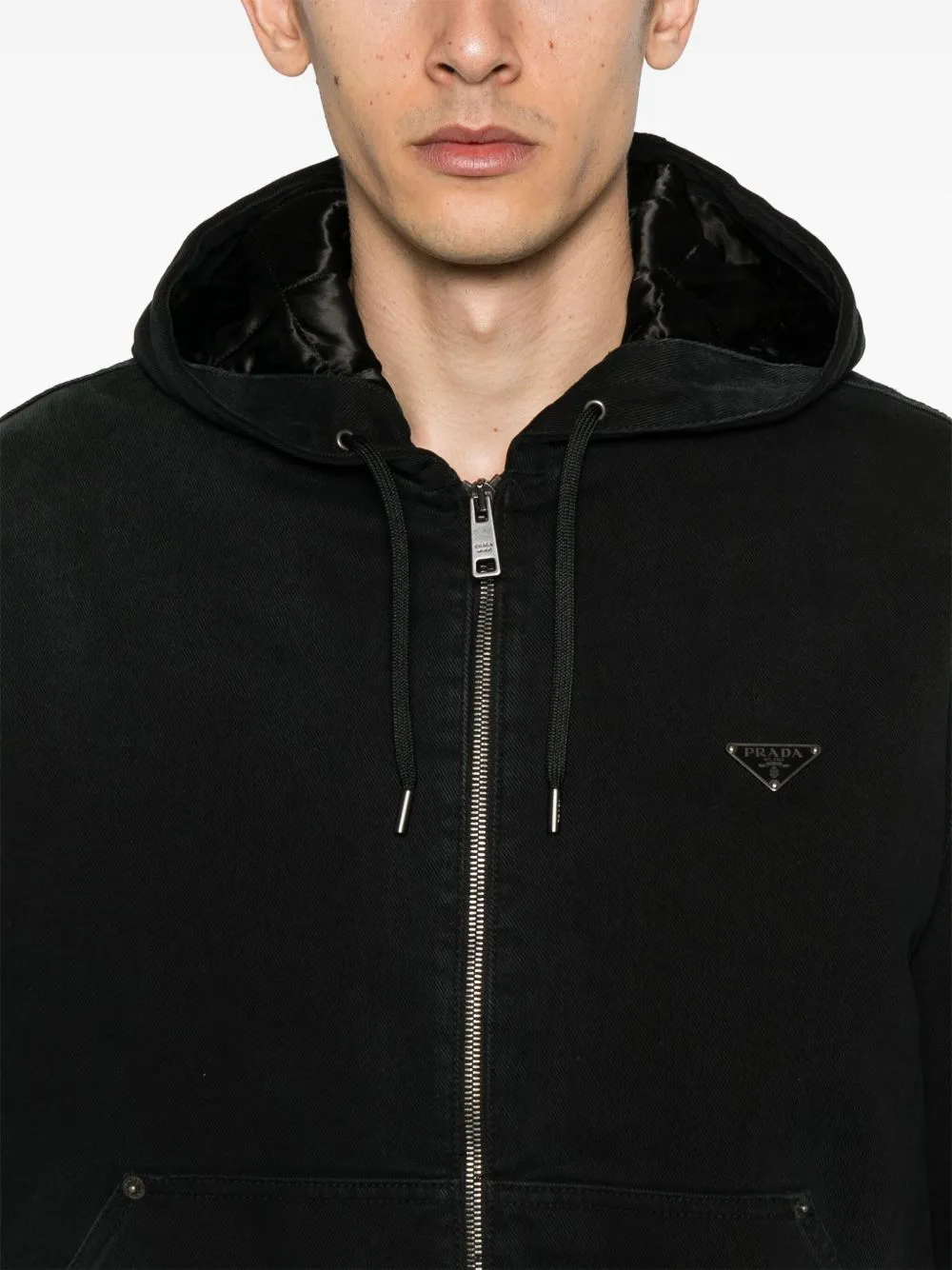 Denim hooded jacket
