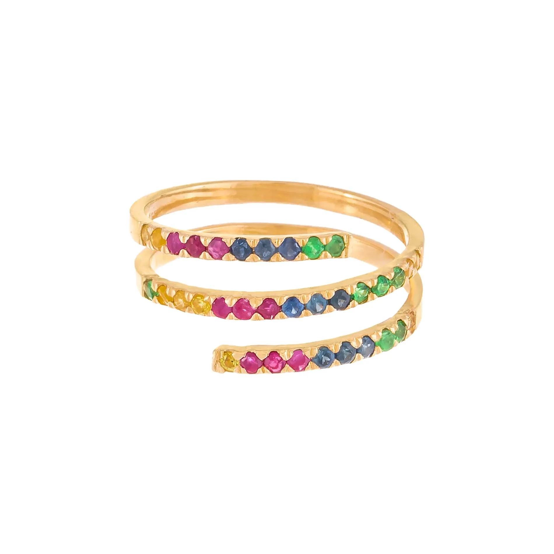 Diamond Rainbow Wrap Ring 14K