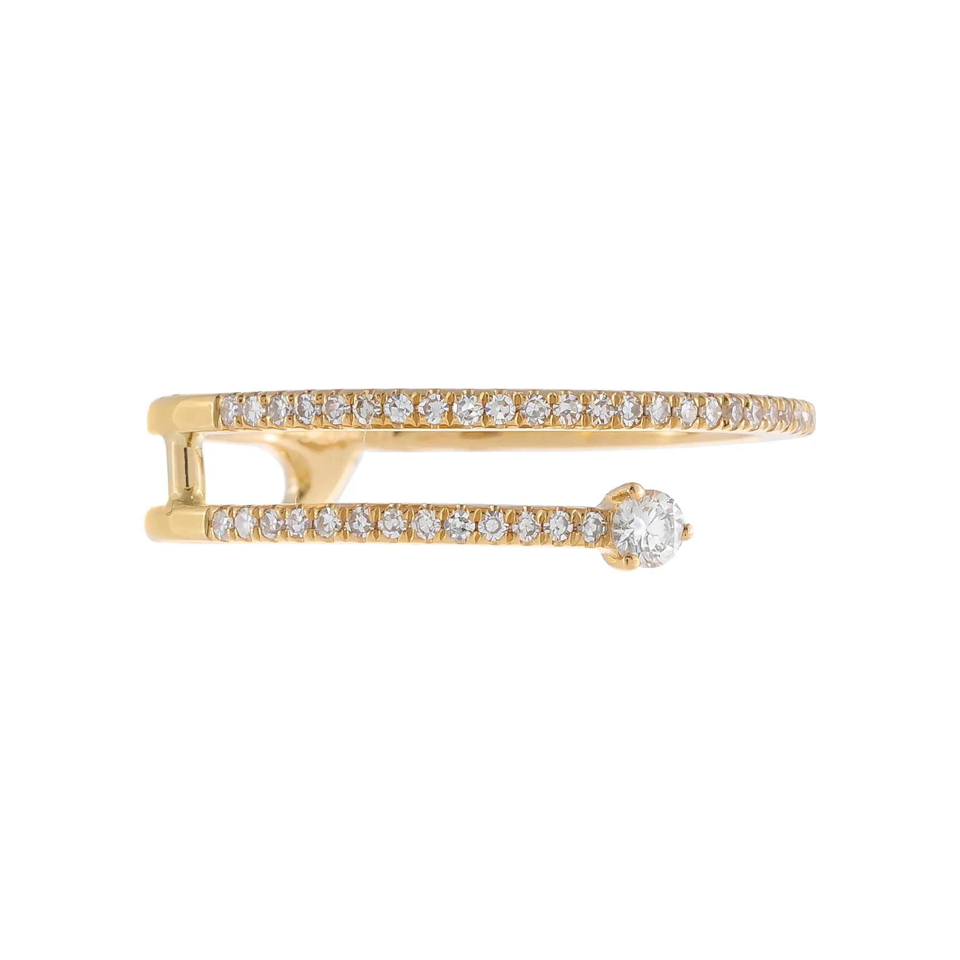 Diamond Stone Wrap Ring 14K