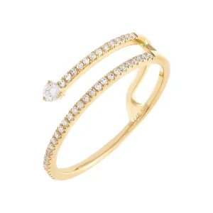 Diamond Stone Wrap Ring 14K