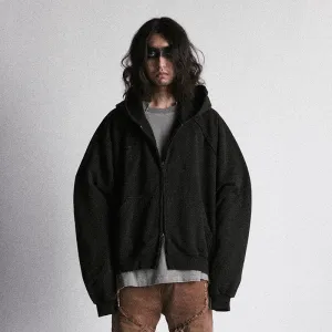 Distressed Elan Zip-Up Hoodie