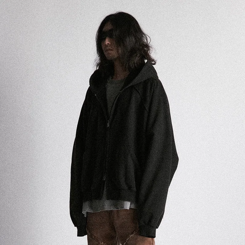Distressed Elan Zip-Up Hoodie