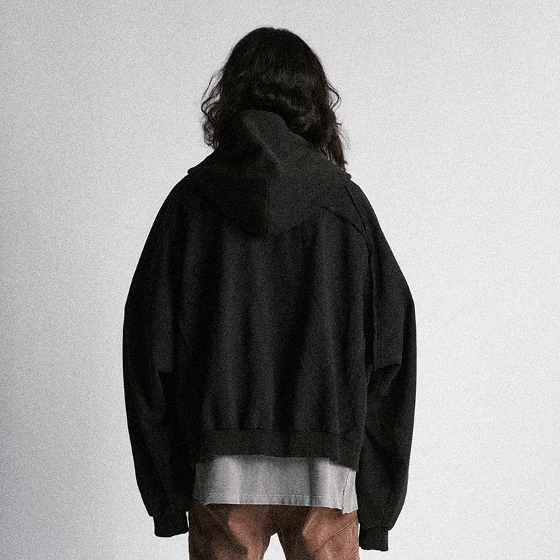 Distressed Elan Zip-Up Hoodie