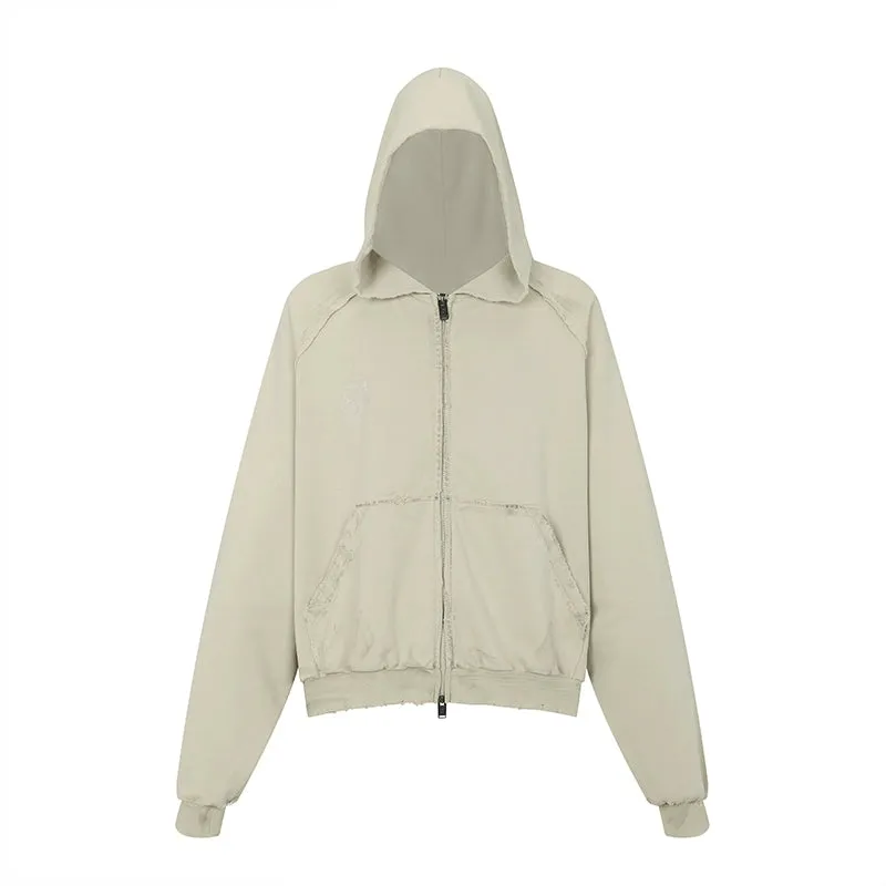 Distressed Elan Zip-Up Hoodie