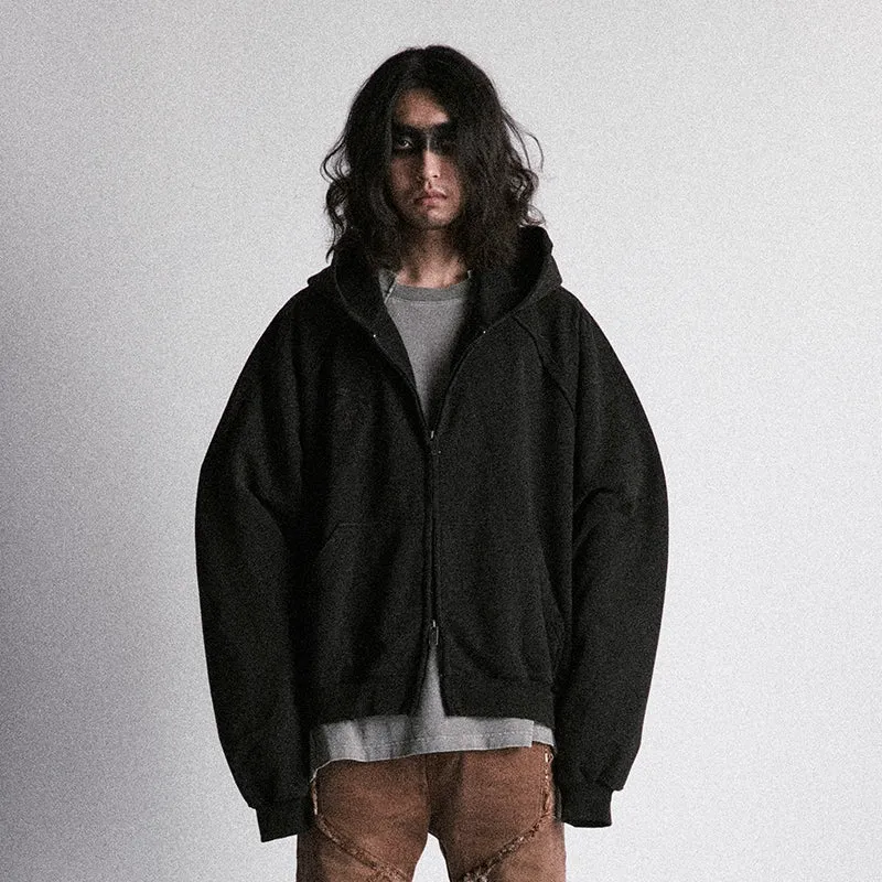 Distressed Elan Zip-Up Hoodie