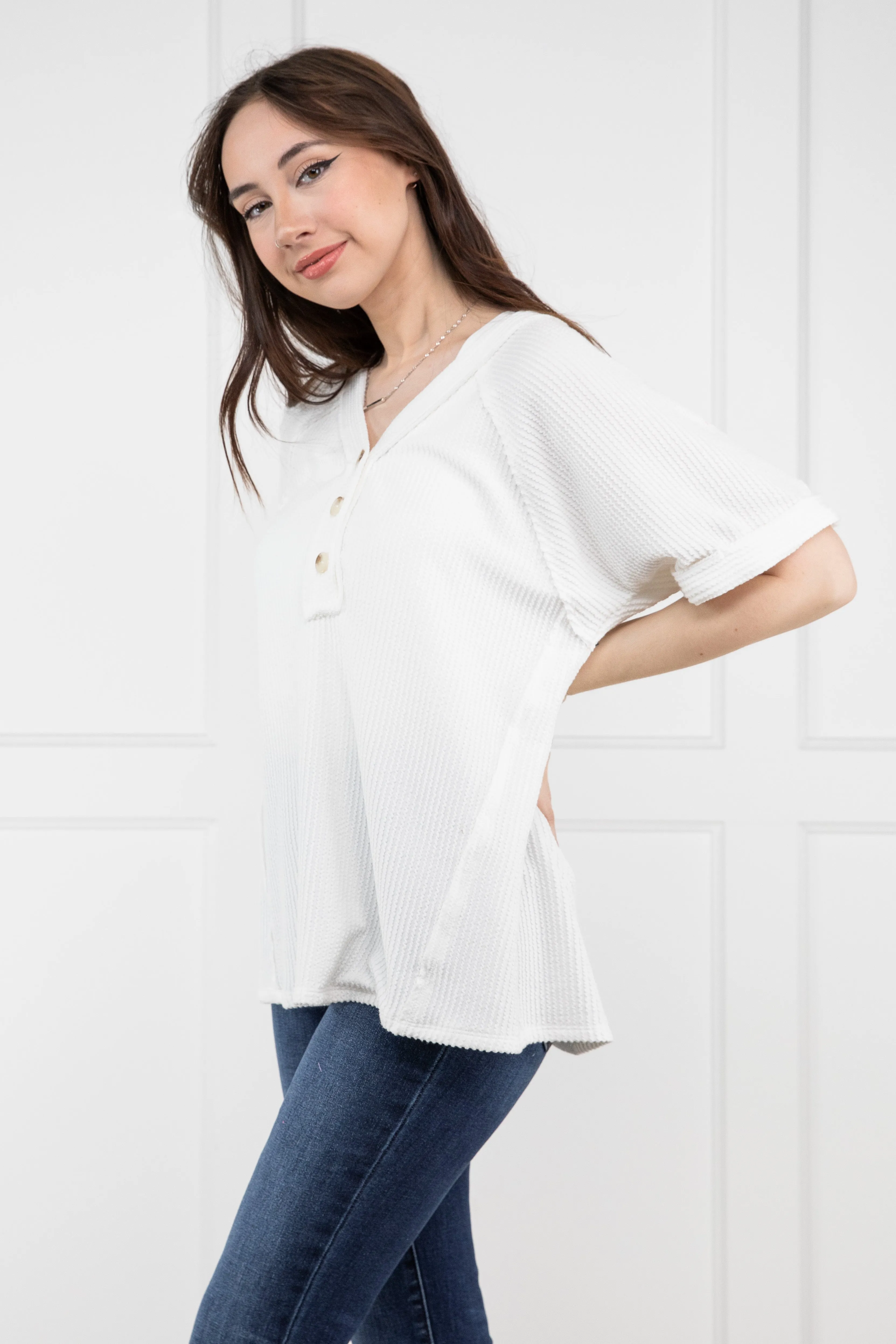Don't Call Me Babydoll Women's Pleated Flowy Short Sleeve Top *Final Sale*