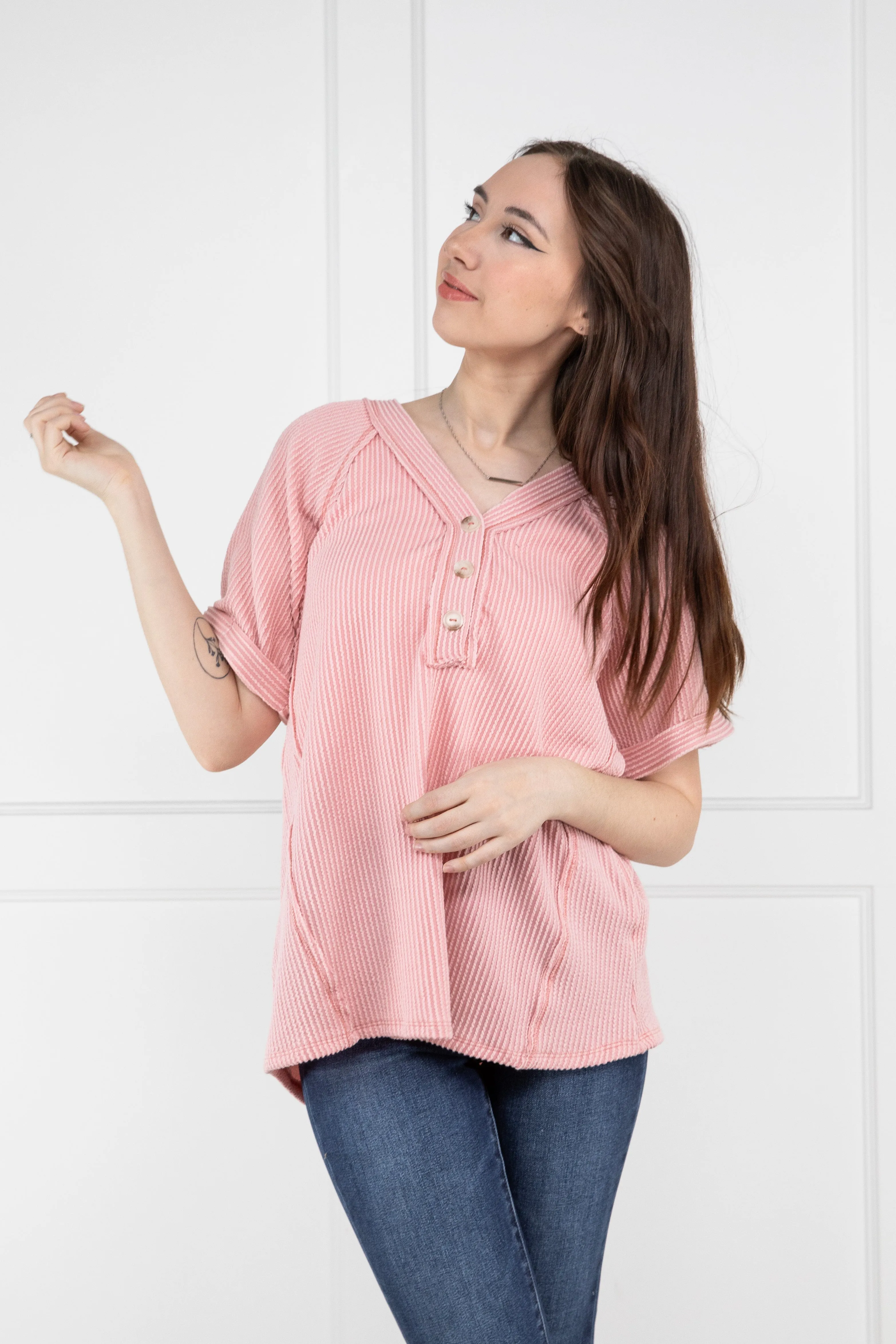 Don't Call Me Babydoll Women's Pleated Flowy Short Sleeve Top *Final Sale*