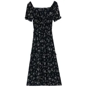Dress with Ruched Sleeves and Adjustable Waist for a Flattering Fit