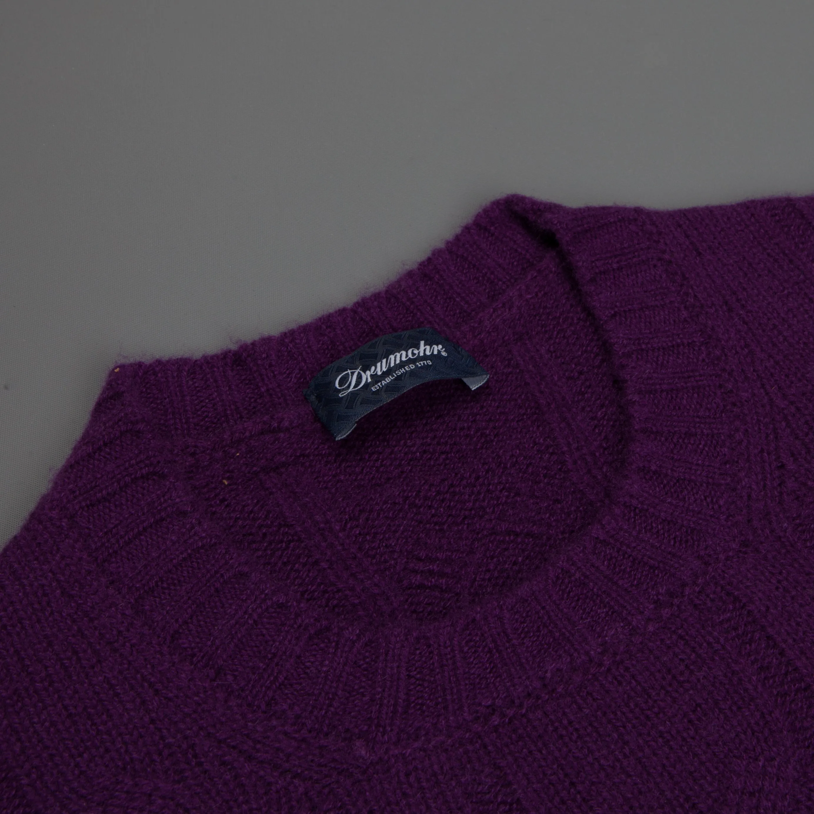 Drumohr Cashmere Treccia Crew Neck Dark Violet