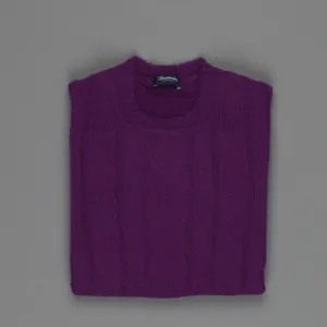 Drumohr Cashmere Treccia Crew Neck Dark Violet