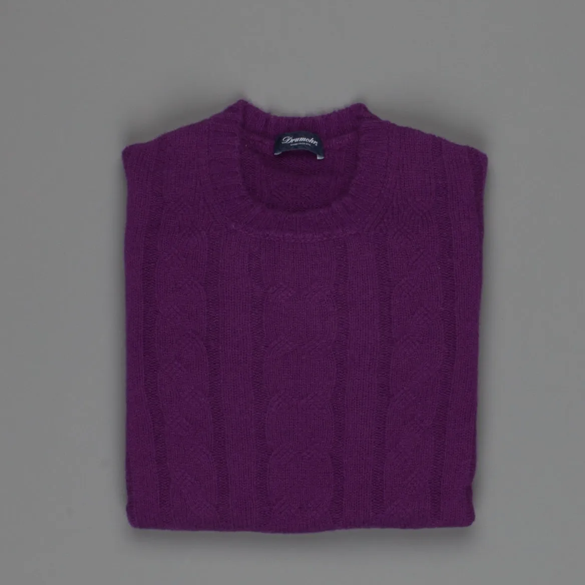Drumohr Cashmere Treccia Crew Neck Dark Violet