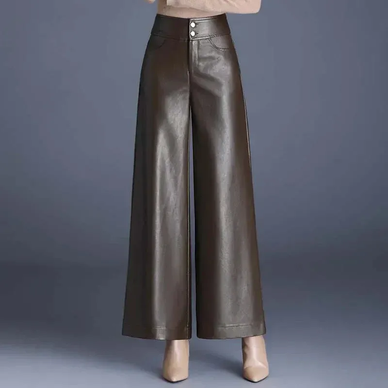 Ella | Wide Leather Pants | Modern Chic | Luxury Faux Leather