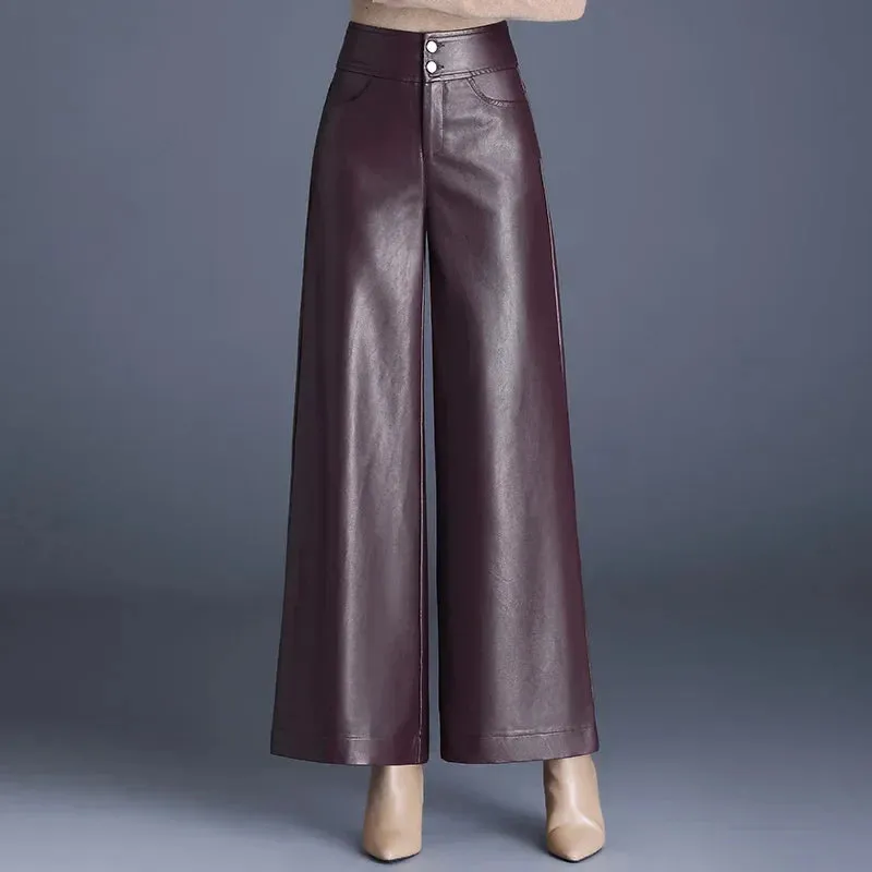 Ella | Wide Leather Pants | Modern Chic | Luxury Faux Leather