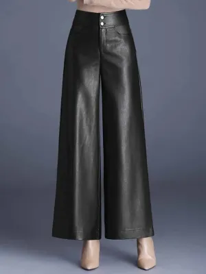 Ella | Wide Leather Pants | Modern Chic | Luxury Faux Leather