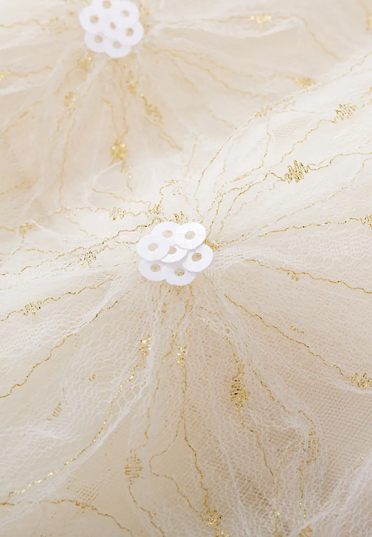 Embellished Patterned-jacquard Lace Pattern Skirt