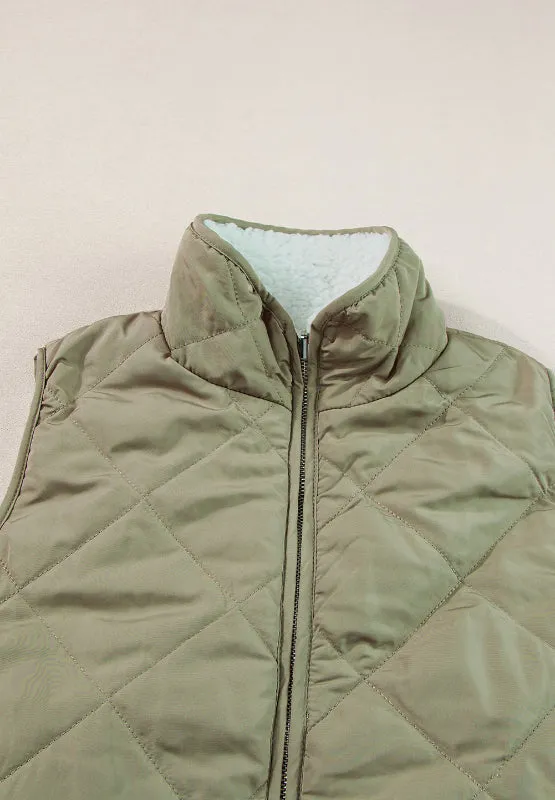Emery Fuzzy Reversible Zip Up Vest