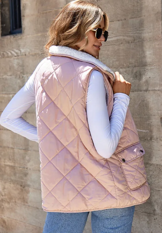 Emery Fuzzy Reversible Zip Up Vest