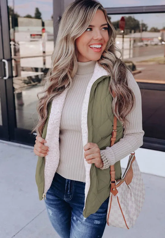 Emery Fuzzy Reversible Zip Up Vest