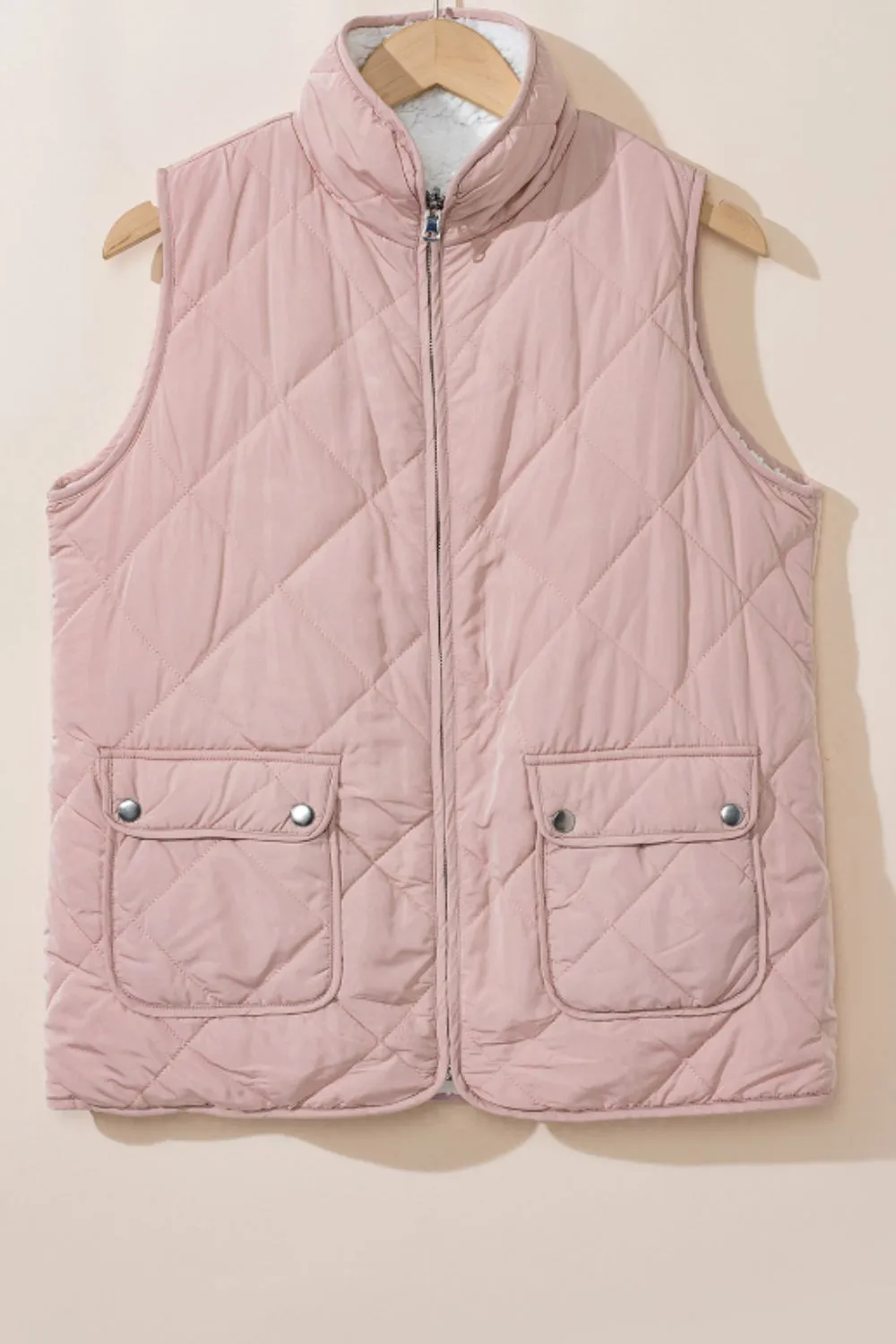 Emery Fuzzy Reversible Zip Up Vest
