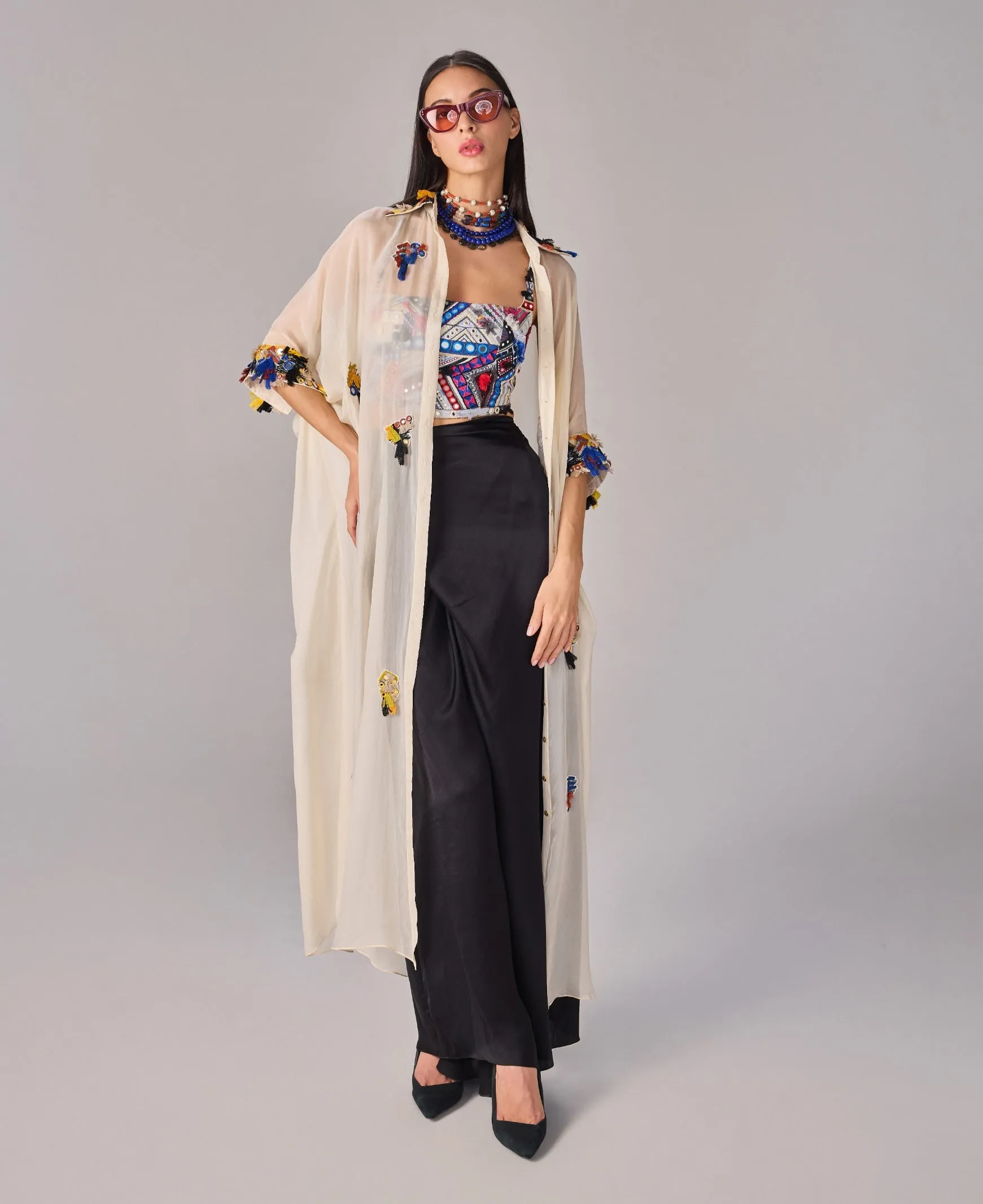 Emilia shirt cape, bustier and skirt