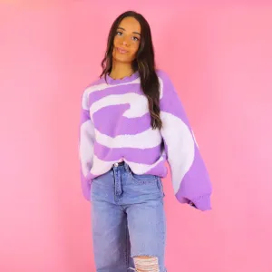 Emmie Purple Swirl Sweater