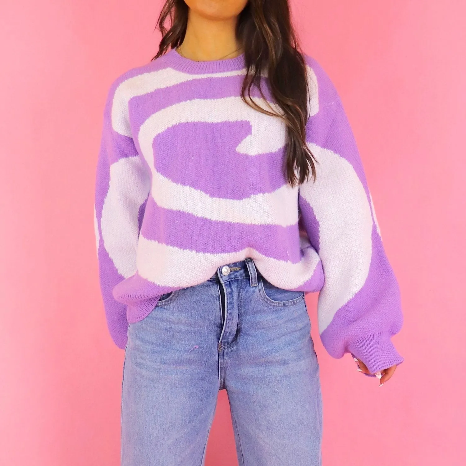 Emmie Purple Swirl Sweater