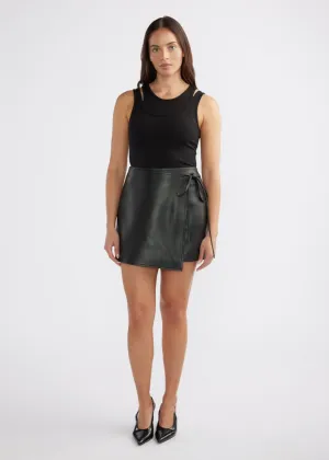 ENA PELLY Melissa Leather Skirt - Black